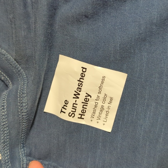 Sun-Washed Henley Men's Short Sleeve Tee Sonoma Small Blue - Picture 7 of 9